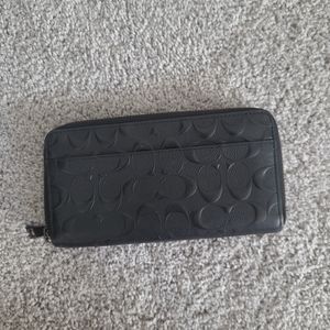 Coach Monogram Black Leather Wallet